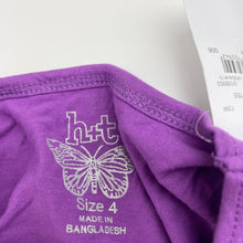 Load image into Gallery viewer, Girls H&amp;T, purple cotton long sleeve top, panda, NEW, size 4,  