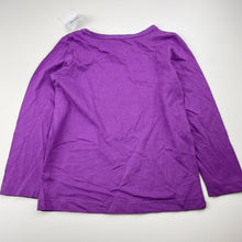 Load image into Gallery viewer, Girls H&amp;T, purple cotton long sleeve top, panda, NEW, size 4,  