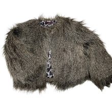 Load image into Gallery viewer, Girls STORE TWENTY ONE, lined faux fur jacket, single hook fasten, EUC, size 11,  