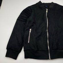 Load image into Gallery viewer, Girls black, stretchy faux suede jacket, EUC, size 10,  