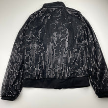 Load image into Gallery viewer, Girls Love 2 Dance, black sequin zip up jacket, EUC, size 12,  