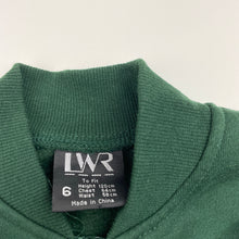 Load image into Gallery viewer, Unisex LWR, green fleece school zip up sweater, EUC, size 6,  