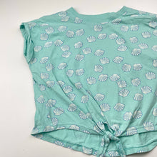Load image into Gallery viewer, Girls Mango, tie front cotton tee / top, shells, EUC, size 8,  