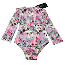 Load image into Gallery viewer, Girls ANIMAL CRACKERS, Ocean Breeze long sleeve swin one-piece, NEW, size 3,  