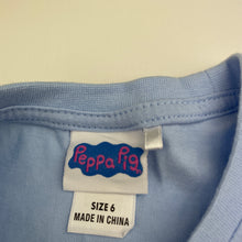 Load image into Gallery viewer, Girls Peppa Pig, cotton long sleeve tee / top, EUC, size 6,  