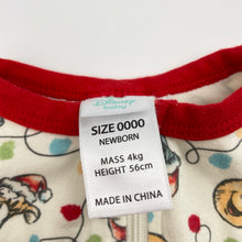 Load image into Gallery viewer, Unisex Disney, Winnie the Pooh Tigger Eeyore cotton Christmas romper, EUC, size 0000,  