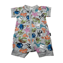 Load image into Gallery viewer, Unisex Bonds, x Disney, Finding Nemo zip wondersuit / zippy / romper, GUC, size 00,  