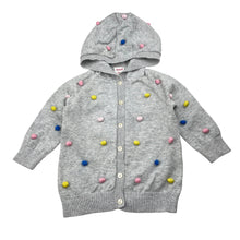 Load image into Gallery viewer, Girls Seed, knitted cotton hooded cardigan, GUC, size 0,  