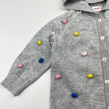 Load image into Gallery viewer, Girls Seed, knitted cotton hooded cardigan, GUC, size 0,  