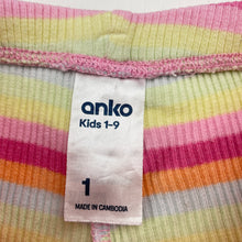 Load image into Gallery viewer, Girls Anko, lightweight stretchy ribbed shorts, FUC, size 1,  