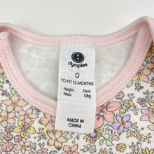 Load image into Gallery viewer, Girls Dymples, floral cotton bodysuit / romper, EUC, size 0,  