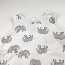 Load image into Gallery viewer, Unisex Dymples, soft cotton romper, elephants, GUC, size 0,  