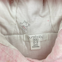 Load image into Gallery viewer, Girls purebaby, quilted organic cotton blend sweater / jacket, EUC, size 000,  