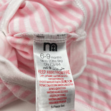 Load image into Gallery viewer, Girls Mothercare, pink stripe soft cotton bodysuit / romper, EUC, size 0,  