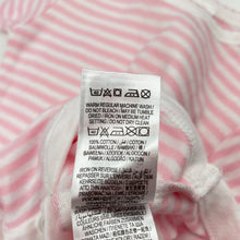 Load image into Gallery viewer, Girls Mothercare, pink stripe soft cotton bodysuit / romper, EUC, size 0,  