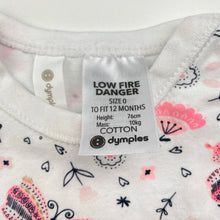 Load image into Gallery viewer, Girls Dymples, cotton bodysuit / romper, butterflies, GUC, size 0,  
