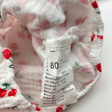 Load image into Gallery viewer, Girls cotton, summer romper, cherries, GUC, size 0,  