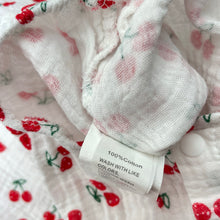 Load image into Gallery viewer, Girls cotton, summer romper, cherries, GUC, size 0,  