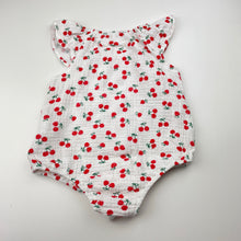 Load image into Gallery viewer, Girls cotton, summer romper, cherries, GUC, size 0,  