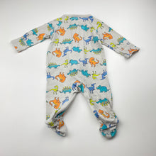 Load image into Gallery viewer, Unisex Target, stretchy zip coverall / romper, dinosaurs, GUC, size 0000,  