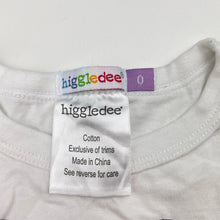 Load image into Gallery viewer, Unisex Higgledee, cotton tee / top, dogs &amp; cat, EUC, size 0,  