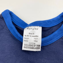 Load image into Gallery viewer, Boys Dymples, navy cotton tee / top, EUC, size 0,  