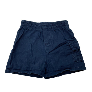 Boys navy, lightweight cotton shorts, elasticated, GUC, size 1-2,  
