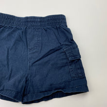 Load image into Gallery viewer, Boys navy, lightweight cotton shorts, elasticated, GUC, size 1-2,  