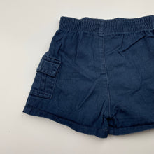 Load image into Gallery viewer, Boys navy, lightweight cotton shorts, elasticated, GUC, size 1-2,  