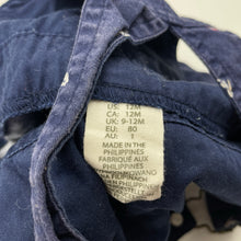 Load image into Gallery viewer, Unisex navy, lightweight cotton overalls / shortalls, wash fade, FUC, size 1,  