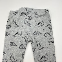 Load image into Gallery viewer, Unisex Pekkle, cotton leggings / bottoms, dinosaurs, EUC, size 0,  