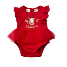 Load image into Gallery viewer, Girls Baby Berry, cotton Christmas tutu romper, EUC, size 000,  