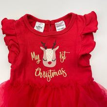 Load image into Gallery viewer, Girls Baby Berry, cotton Christmas tutu romper, EUC, size 000,  