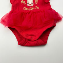 Load image into Gallery viewer, Girls Baby Berry, cotton Christmas tutu romper, EUC, size 000,  