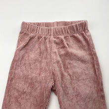 Load image into Gallery viewer, Girls Baby Berry, ribbed velour pants / bottoms, elasticated, EUC, size 0,  