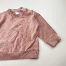 Load image into Gallery viewer, Girls Baby Berry, pink ribbed velour long sleeve top, GUC, size 0,  