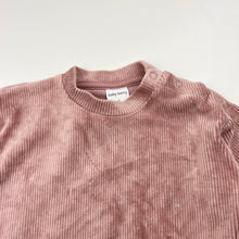 Load image into Gallery viewer, Girls Baby Berry, pink ribbed velour long sleeve top, GUC, size 0,  