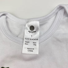 Load image into Gallery viewer, Unisex Dymples, cotton bodysuit / romper, elephants, EUC, size 1,  