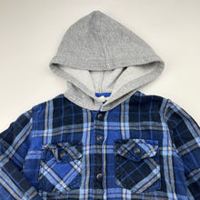 Load image into Gallery viewer, Boys Pumpkin Patch, hooded flannel cotton shirt, poppers, GUC, size 3,  