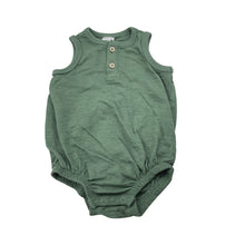 Load image into Gallery viewer, Unisex Anko, khaki cotton romper, EUC, size 00,  