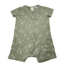 Load image into Gallery viewer, Unisex Cotton On, stretchy zip romper, Christmas trees, wash fade, FUC, size 1,  