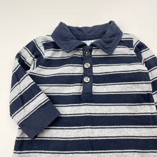 Load image into Gallery viewer, Boys Bright Bots, striped long sleeve polo top, GUC, size 00,  