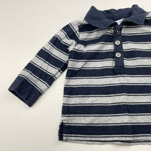 Load image into Gallery viewer, Boys Bright Bots, striped long sleeve polo top, GUC, size 00,  