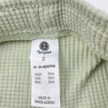 Load image into Gallery viewer, Unisex Dymples, green waffle shorts, elasticated, GUC, size 2,  
