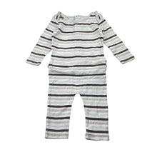 Load image into Gallery viewer, Unisex Seed, striped cotton romper, GUC, size 000,  