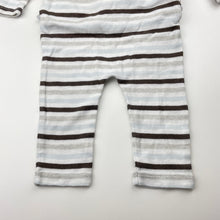 Load image into Gallery viewer, Unisex Seed, striped cotton romper, GUC, size 000,  