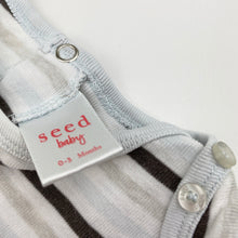 Load image into Gallery viewer, Unisex Seed, striped cotton romper, GUC, size 000,  