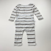 Load image into Gallery viewer, Unisex Seed, striped cotton romper, GUC, size 000,  