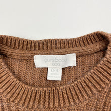 Load image into Gallery viewer, Unisex purebaby, organic cotton / wool knit sweater / jumper, GUC, size 000,  