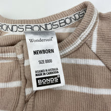 Load image into Gallery viewer, Unisex Bonds, ribbed zip wondersuit / zippy / romper, pilling, FUC, size 0000,  